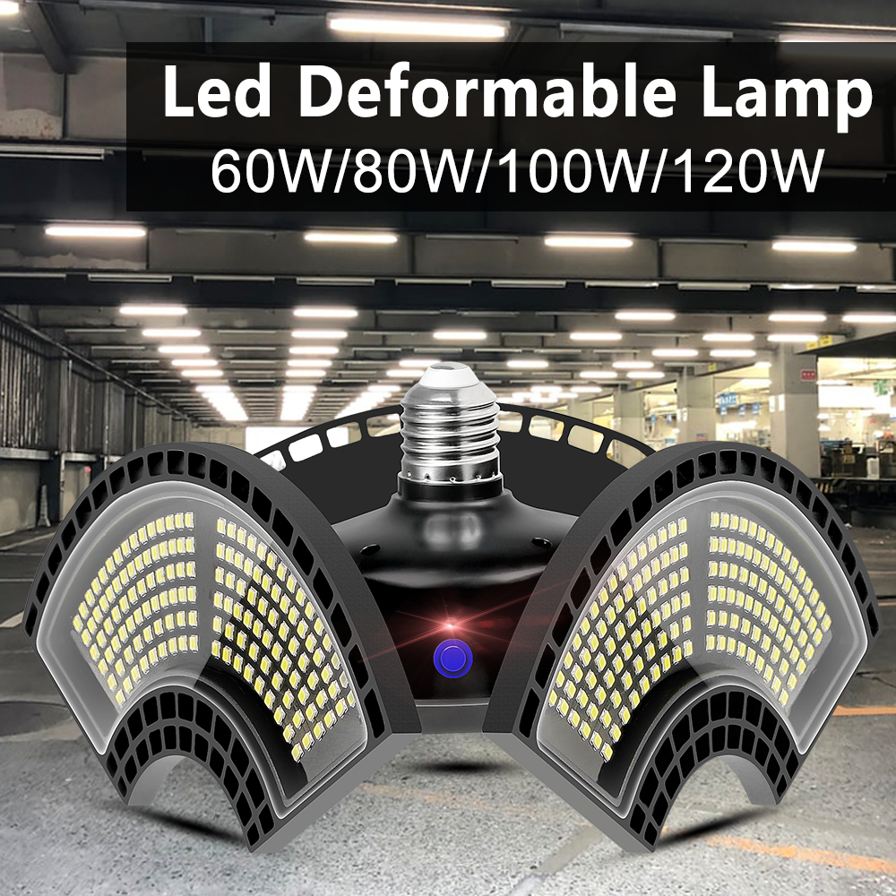 산업 LED 차고 빛 변형 가능한 천장 조명 220V 높은 베이 빛 창 고 LED 옥수수 램프 60W 80W 100W 120W LED 조명